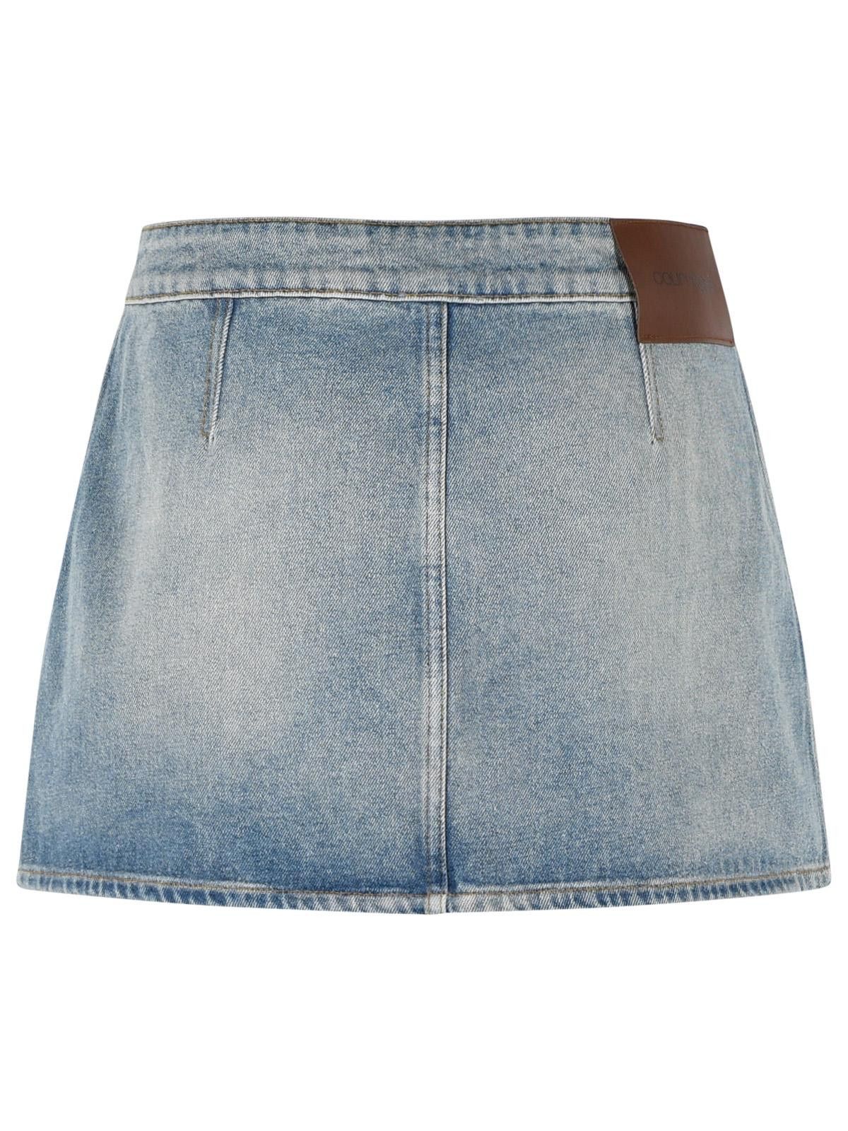 Courreges COURREGES Light Blue Cotton Denim Miniskirt Size 28" / US 6 / IT 42 - 3 Thumbnail