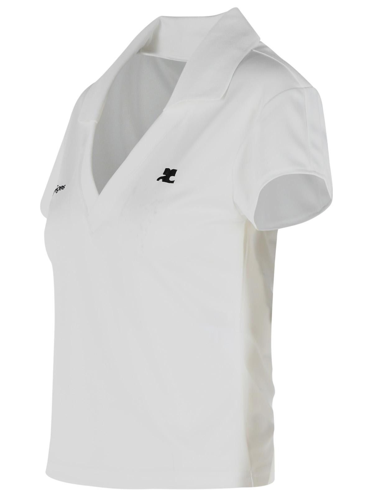 Courreges COURREGES White Polyester Polo Shirt Size M / US 6-8 / IT 42-44 - 2 Thumbnail