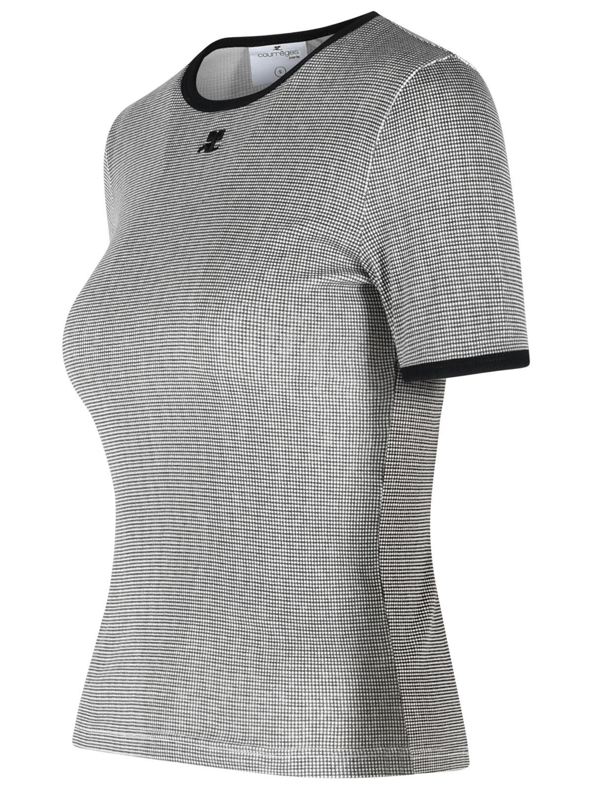 Courreges COURREGES Gray Cotton T-Shirt Size L / US 10 / IT 46 - 2 Thumbnail