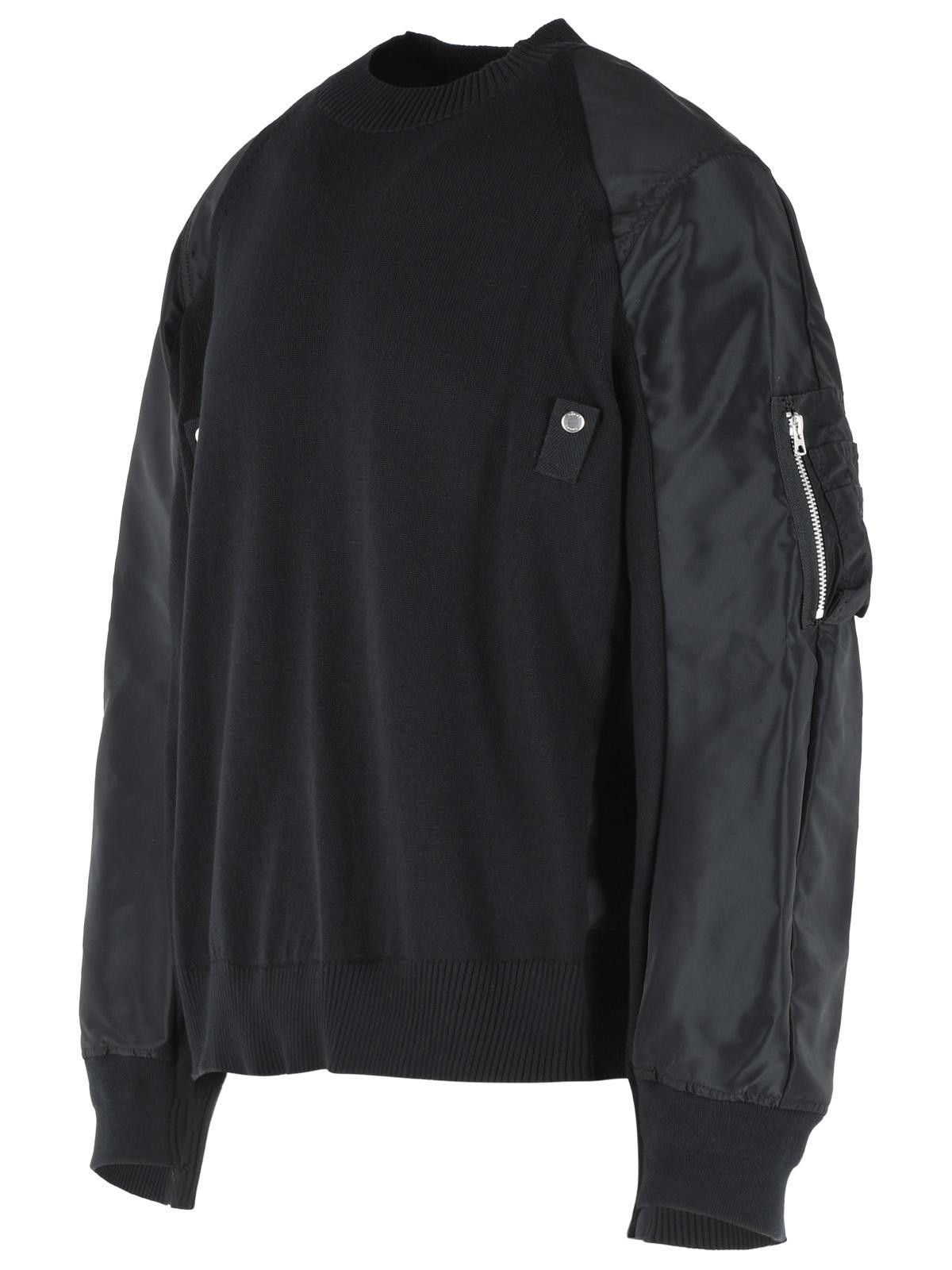 Sacai SACAI Black Cotton Blend Sweater Size US L / EU 52-54 / 3 - 2 Thumbnail