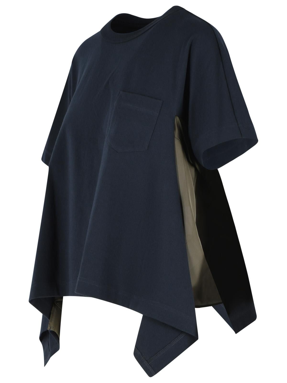 Sacai SACAI Navy Cotton T-Shirt Size M / US 6-8 / IT 42-44 - 2 Thumbnail