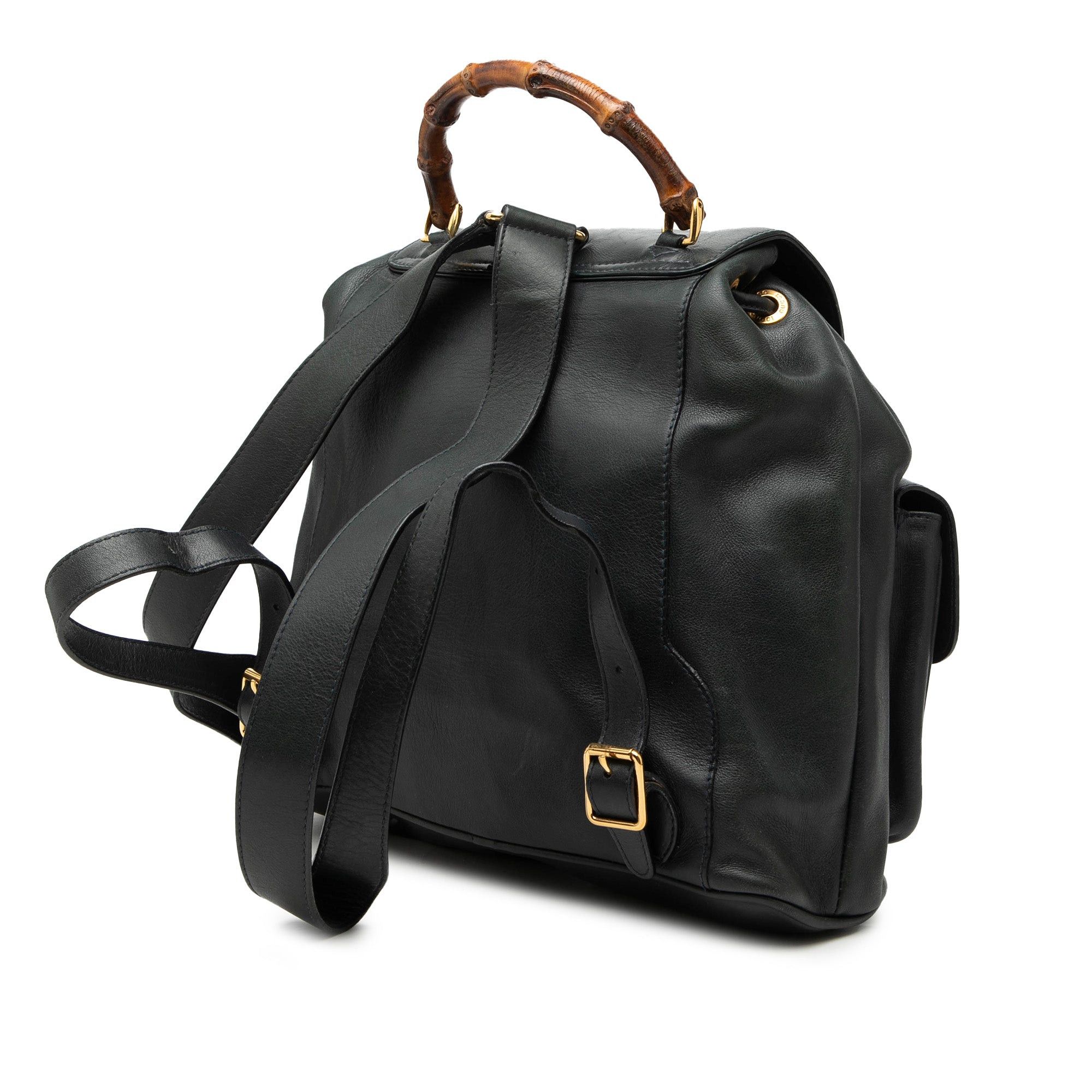 Gucci Calfskin Bamboo Drawstring Backpack Size ONE SIZE - 2 Thumbnail