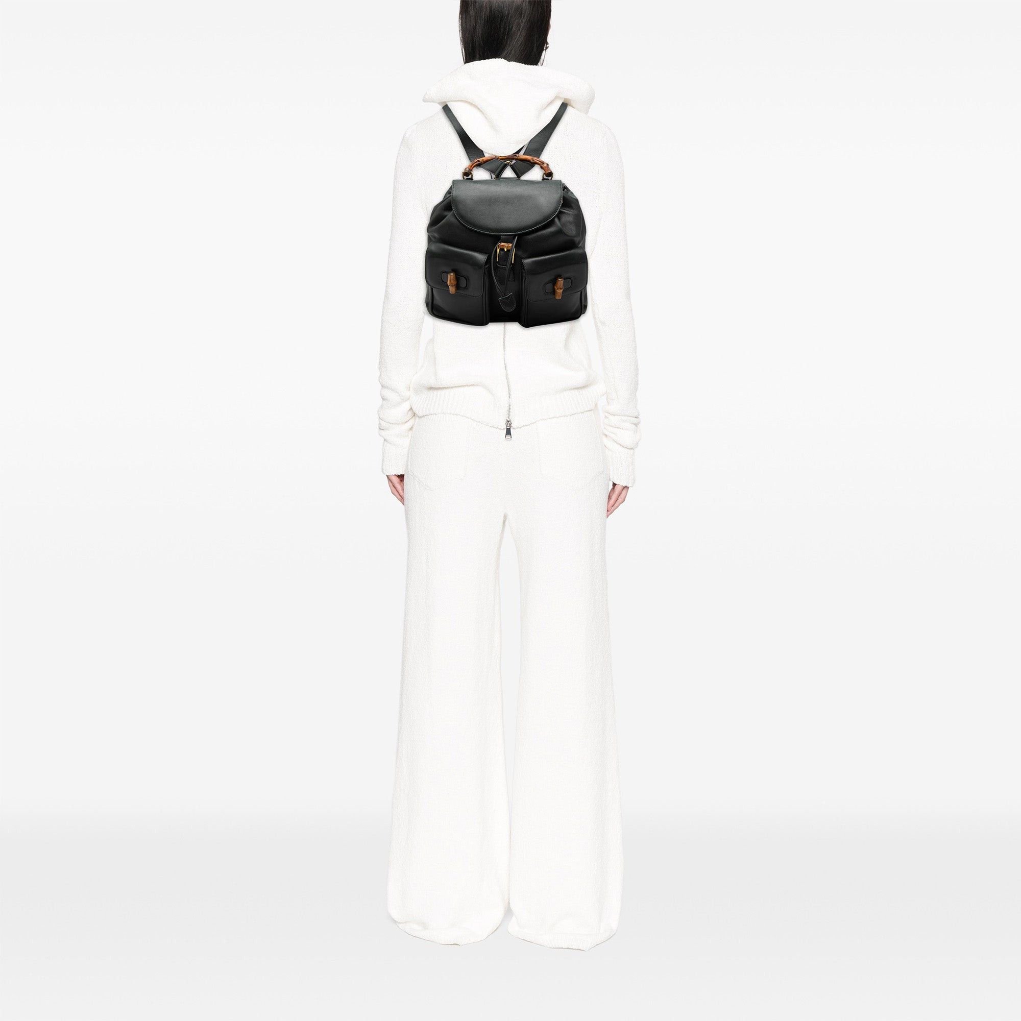 Gucci Calfskin Bamboo Drawstring Backpack Size ONE SIZE - 7 Thumbnail