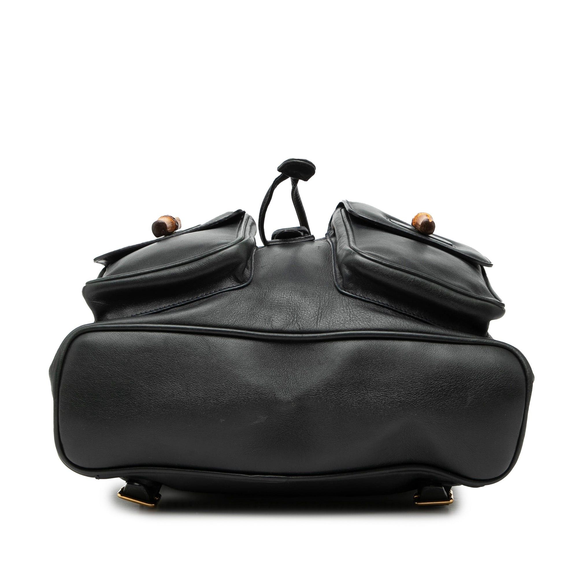 Gucci Calfskin Bamboo Drawstring Backpack Size ONE SIZE - 3 Thumbnail