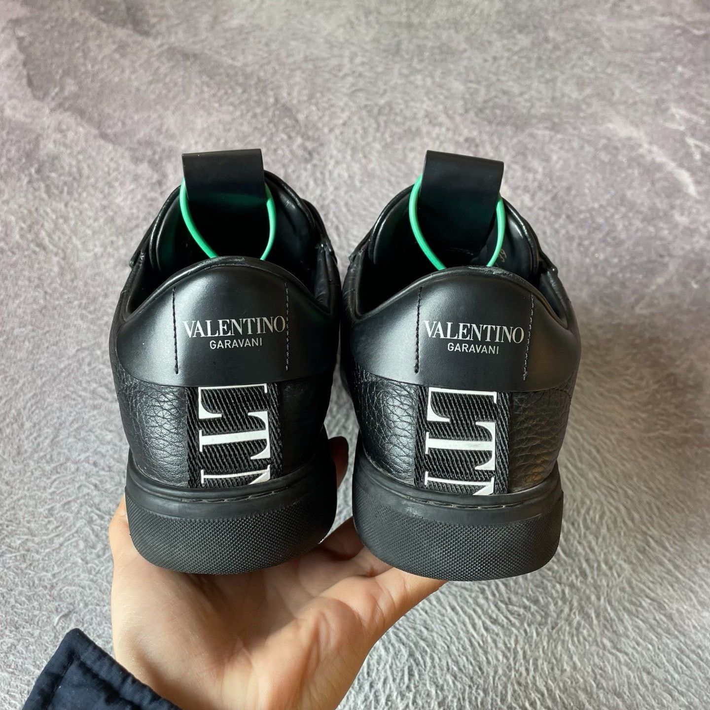 Valentino Valentino Leather Black Lowtop Sneakers S Men Size US 10 / EU 43 - 3 Thumbnail
