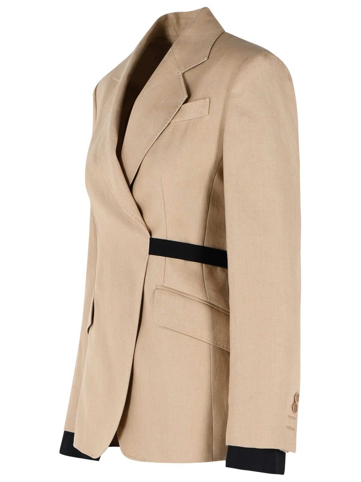 Max Mara MAX MARA 'Fionda' Double-Breasted Blazer In Pure Camel Linen Natté Size M / US 6-8 / IT 42-44 - 2 Thumbnail