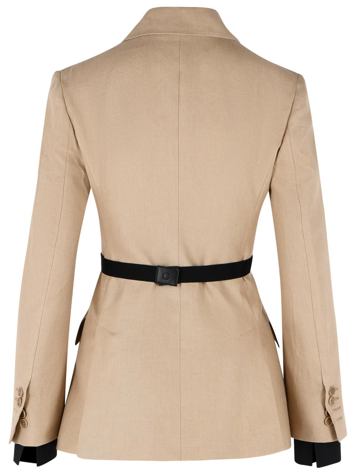 Max Mara MAX MARA 'Fionda' Double-Breasted Blazer In Pure Camel Linen Natté Size M / US 6-8 / IT 42-44 - 3 Thumbnail