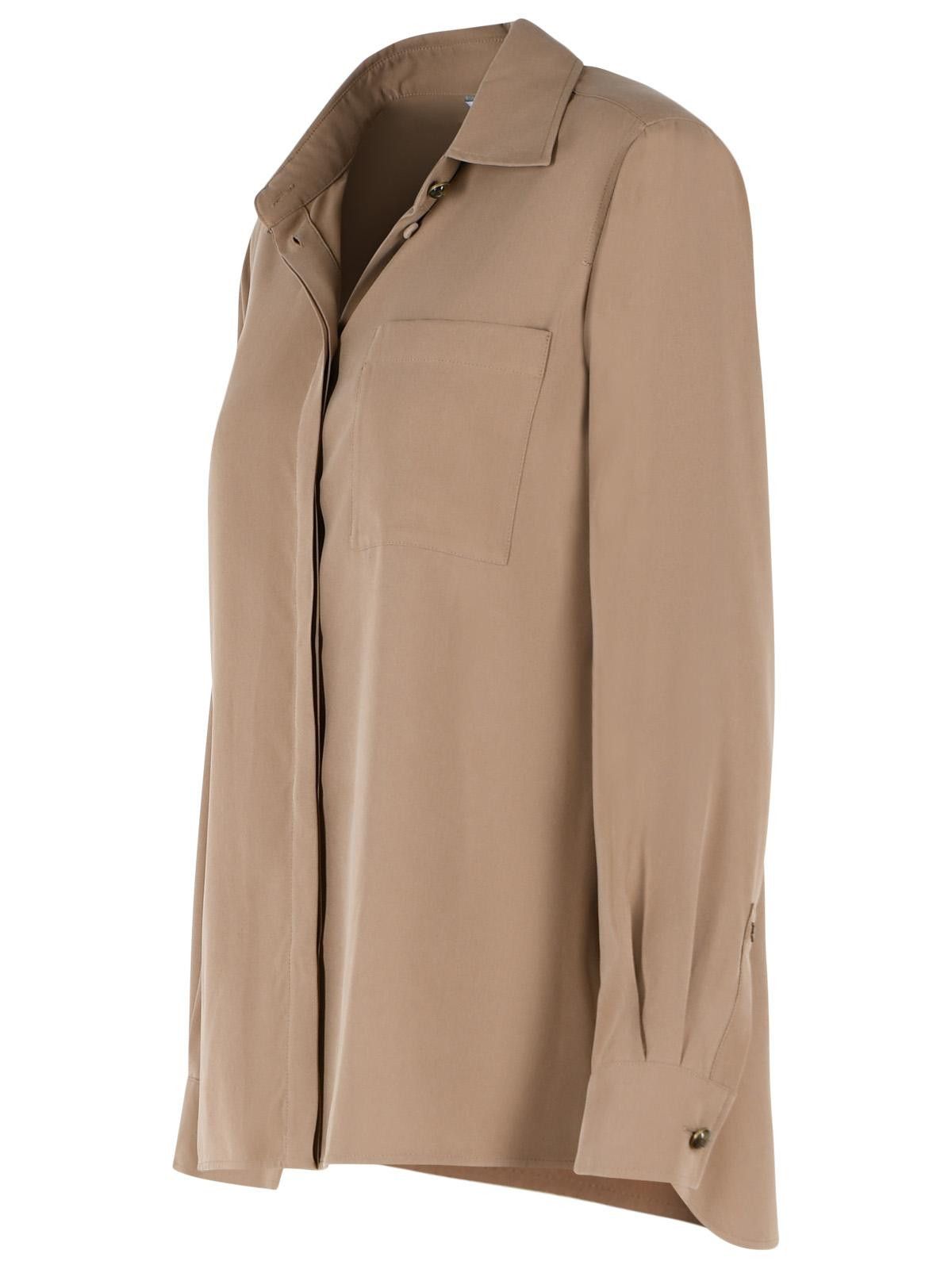 Max Mara MAX MARA 'Siamese' Hazelnut Silk Tela Shirt Size XS / US 0-2 / IT 36-38 - 2 Thumbnail