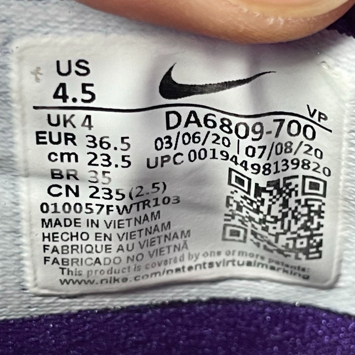 Nike Nike Collab Purple Lowtop Sneakers 36 Men Size US 5 / EU 37 - 5 Thumbnail