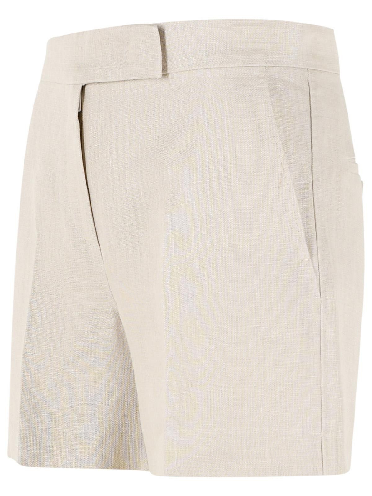 Max Mara MAX MARA 'Landa' Shorts In Sand-Coloured Linen Mat Size 27" / US 4 / IT 40 - 2 Thumbnail