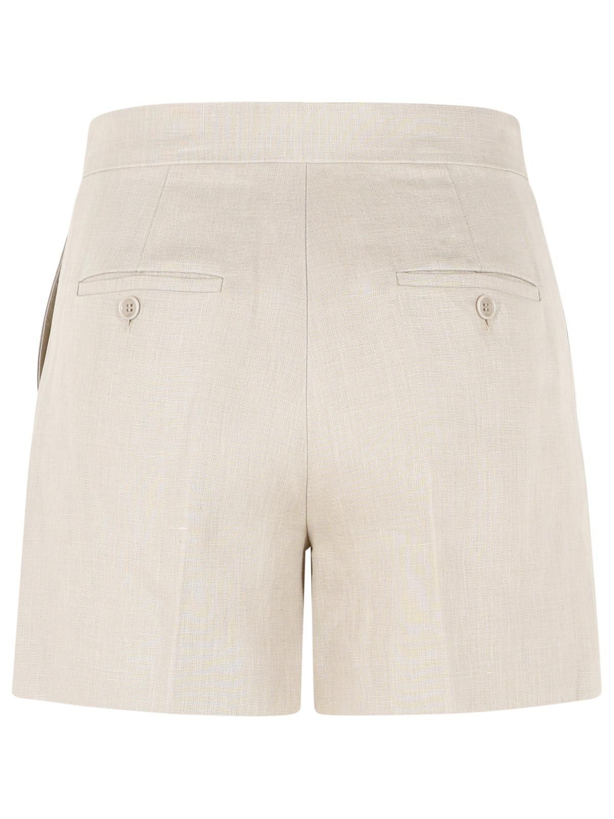 Max Mara MAX MARA 'Landa' Shorts In Sand-Coloured Linen Mat Size 27" / US 4 / IT 40 - 3 Thumbnail