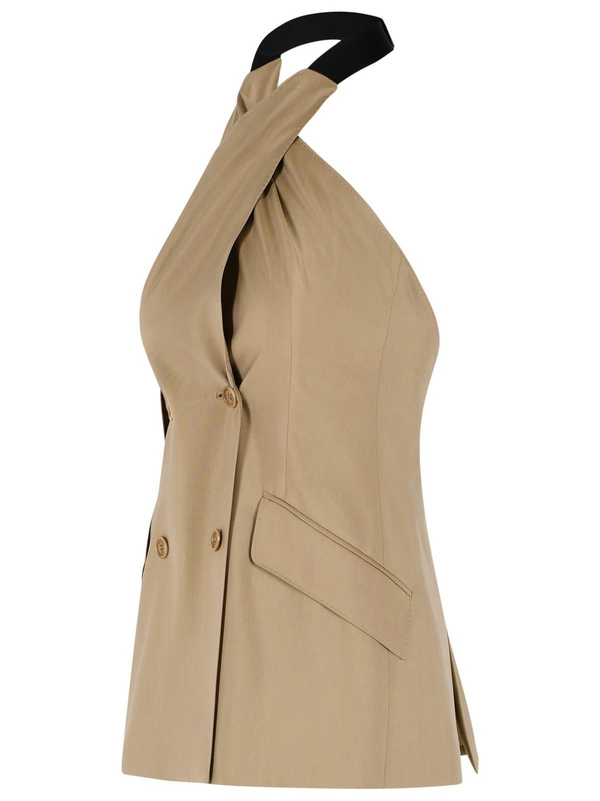 Max Mara MAX MARA 'Nuraghe' Sleeveless Jacket In Camel Wool And Silk Poplin Size M / US 6-8 / IT 42-44 - 2 Thumbnail