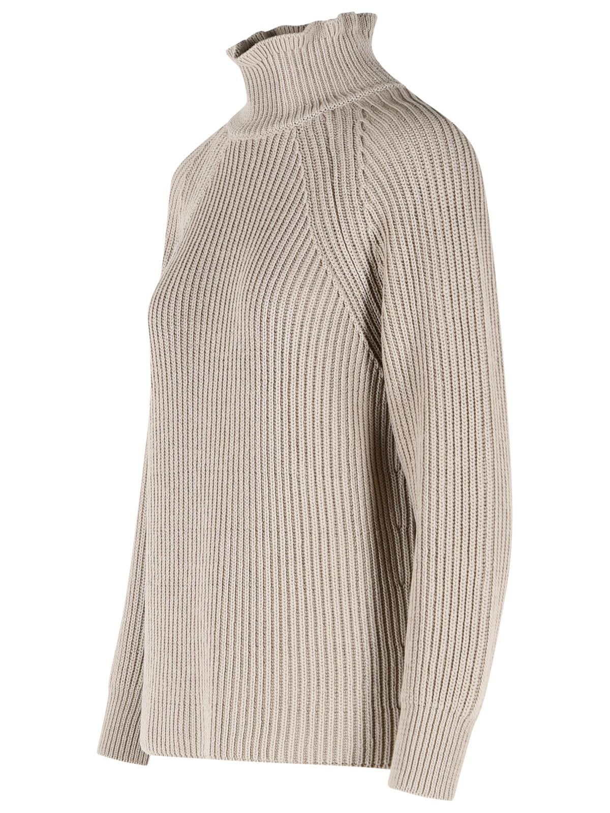 Max Mara MAX MARA 'Camino' Oversized Sand Cotton Cordonetto Sweater Size M / US 6-8 / IT 42-44 - 2 Thumbnail