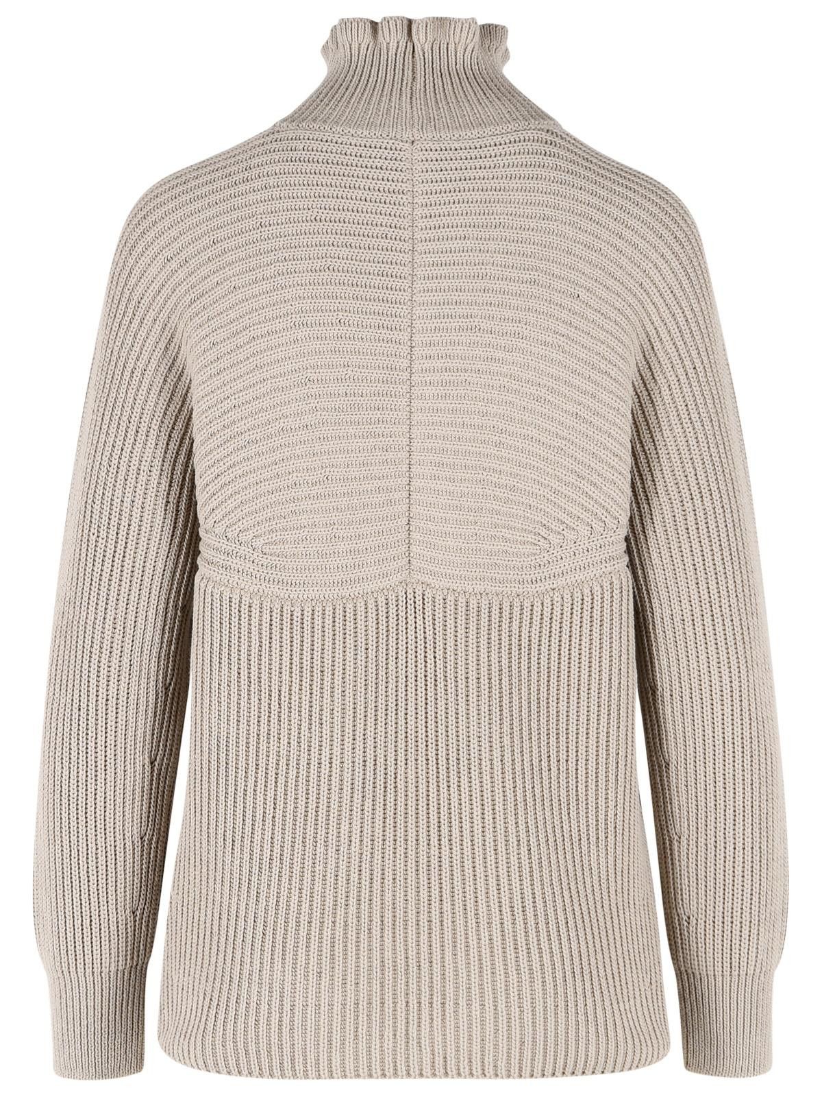 Max Mara MAX MARA 'Camino' Oversized Sand Cotton Cordonetto Sweater Size M / US 6-8 / IT 42-44 - 3 Thumbnail