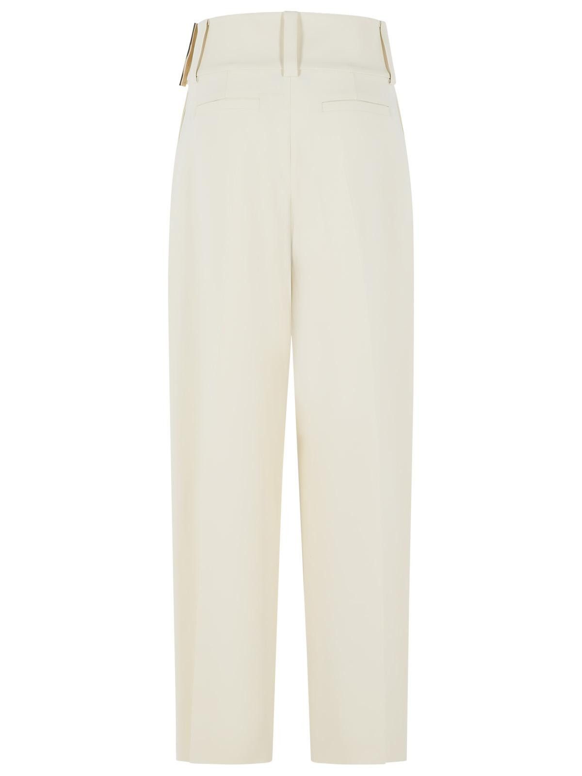 Sportmax SPORTMAX 'Oblo' Wide Trousers In Ivory White Stretch Viscose Size 27" / US 4 / IT 40 - 3 Thumbnail