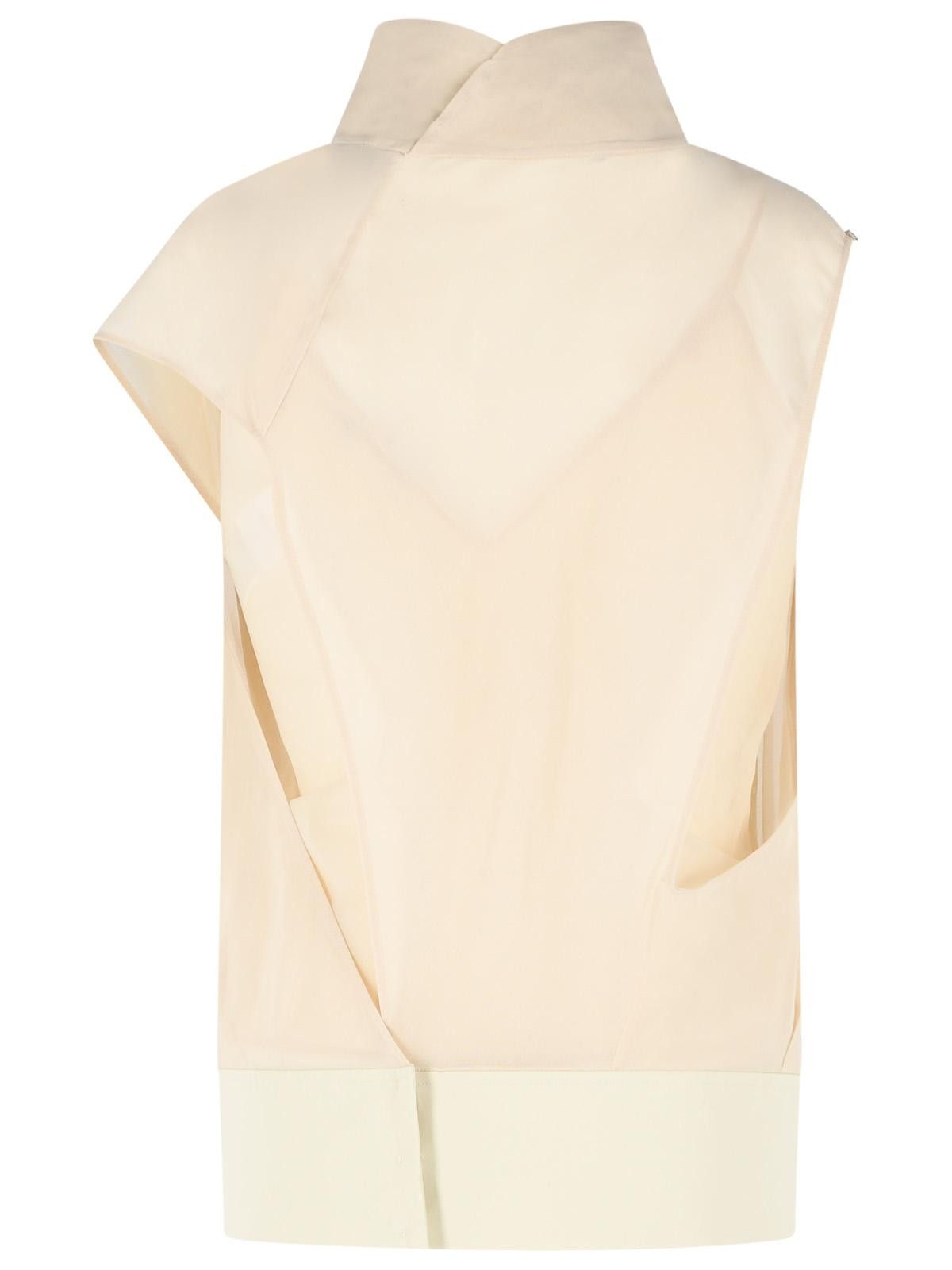 Sportmax SPORTMAX 'Grado' Two-Piece 'Ecru' Cotton Voile Blouse Size S / US 4 / IT 40 - 3 Thumbnail