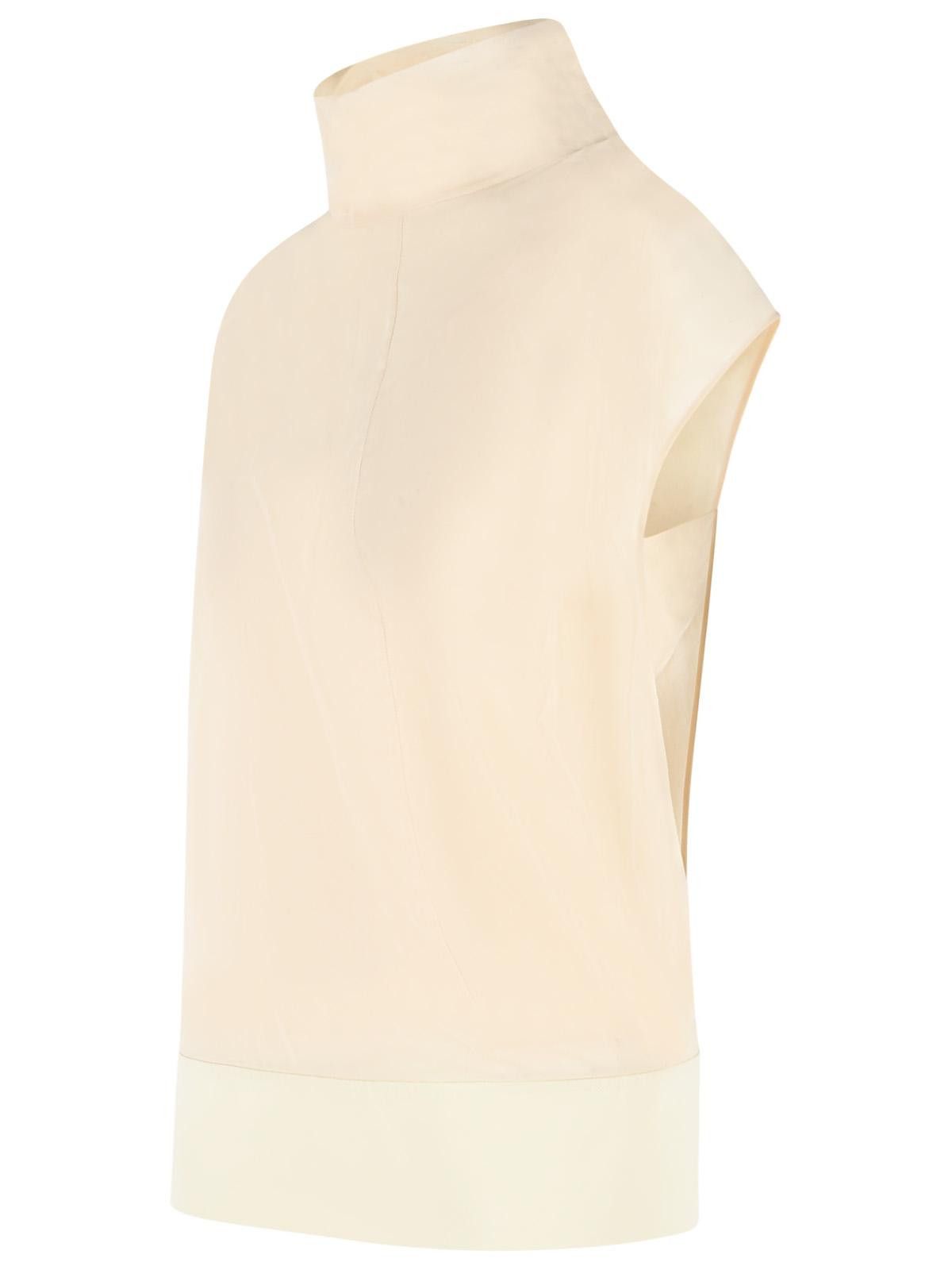 Sportmax SPORTMAX 'Grado' Two-Piece 'Ecru' Cotton Voile Blouse Size S / US 4 / IT 40 - 2 Thumbnail