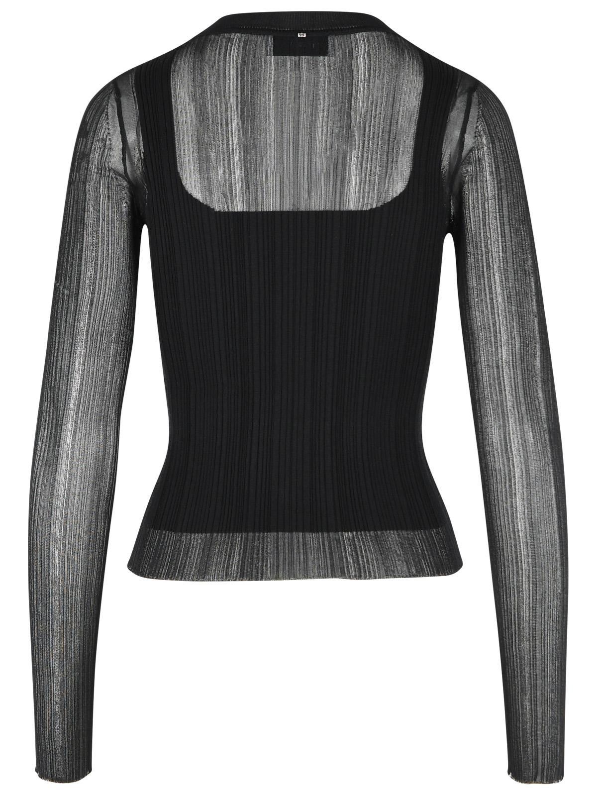 Sportmax SPORTMAX 'Buono' Trompe L'oeil Sweater In Black Viscose Blend Size L / US 10 / IT 46 - 3 Thumbnail