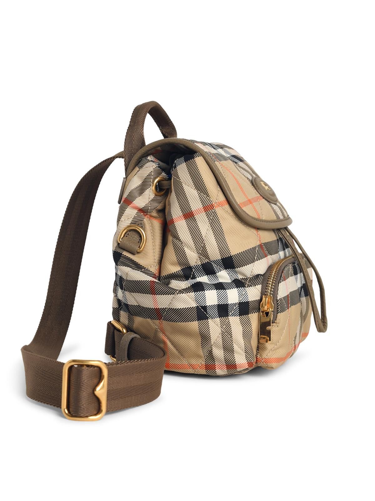 Burberry BURBERRY 'Horshoe' Mini Backpack In Beige Sand Polyamide Size ONE SIZE - 2 Thumbnail