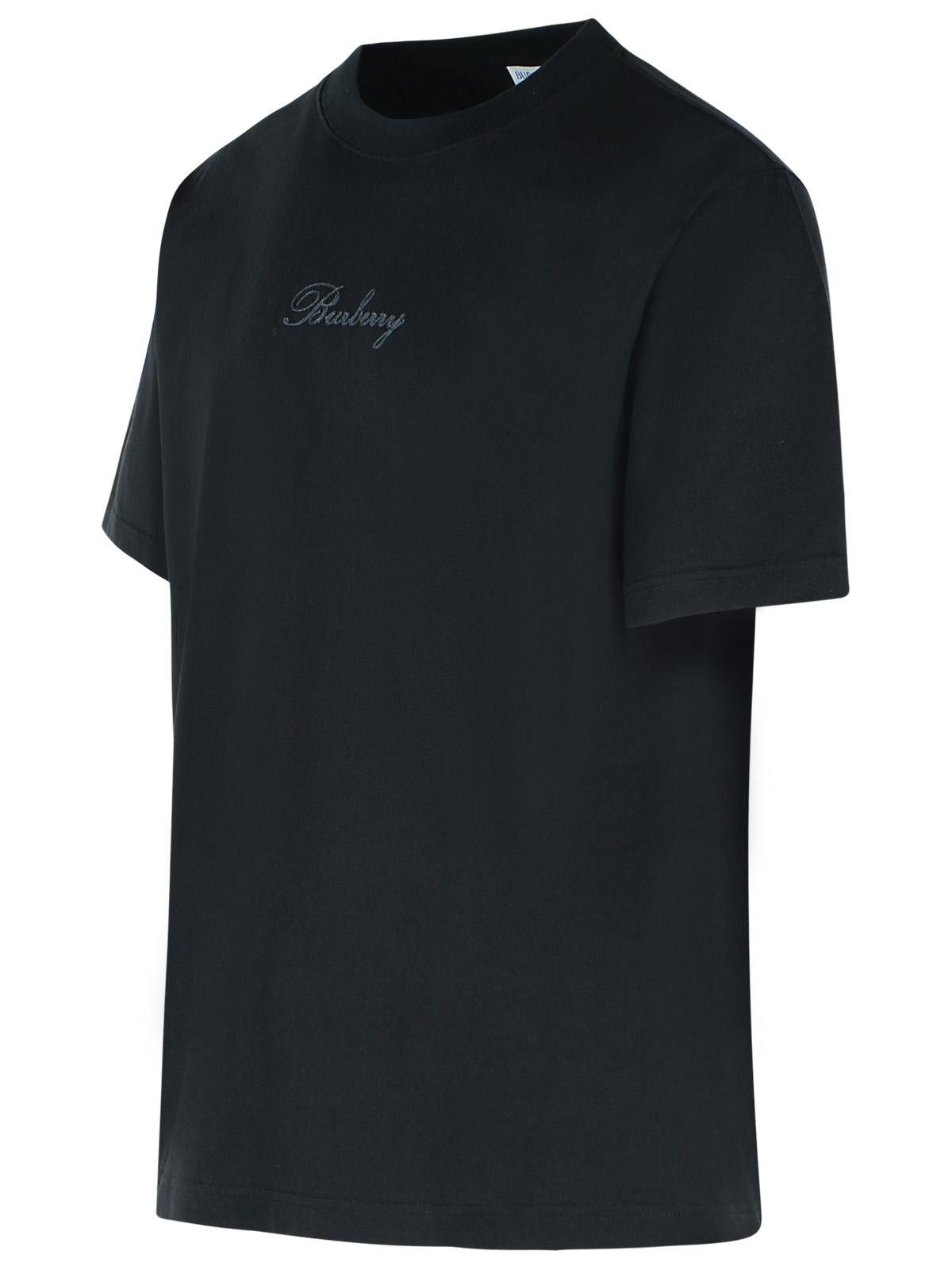 Burberry BURBERRY 'Ryan' Black Cotton T-Shirt Size US M / EU 48-50 / 2 - 2 Thumbnail