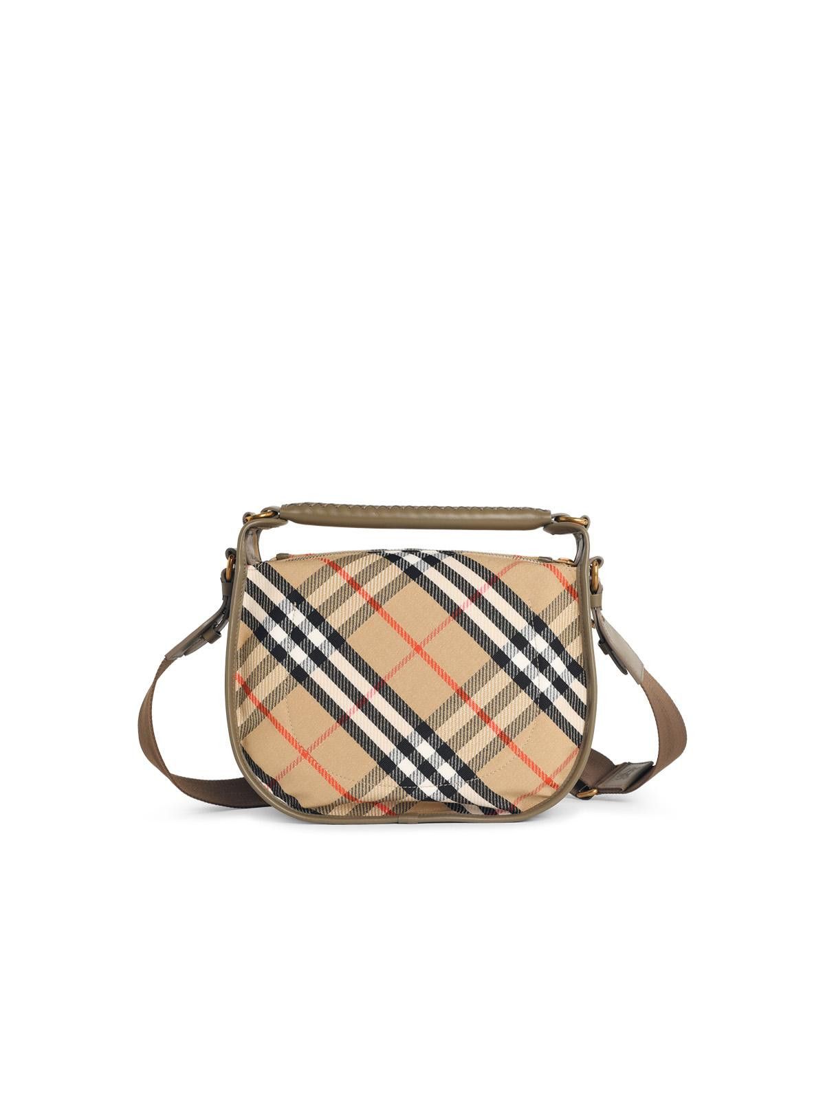 Burberry BURBERRY 'Messenger B Clip' Sand Cotton Blend Bag Size ONE SIZE - 3 Thumbnail