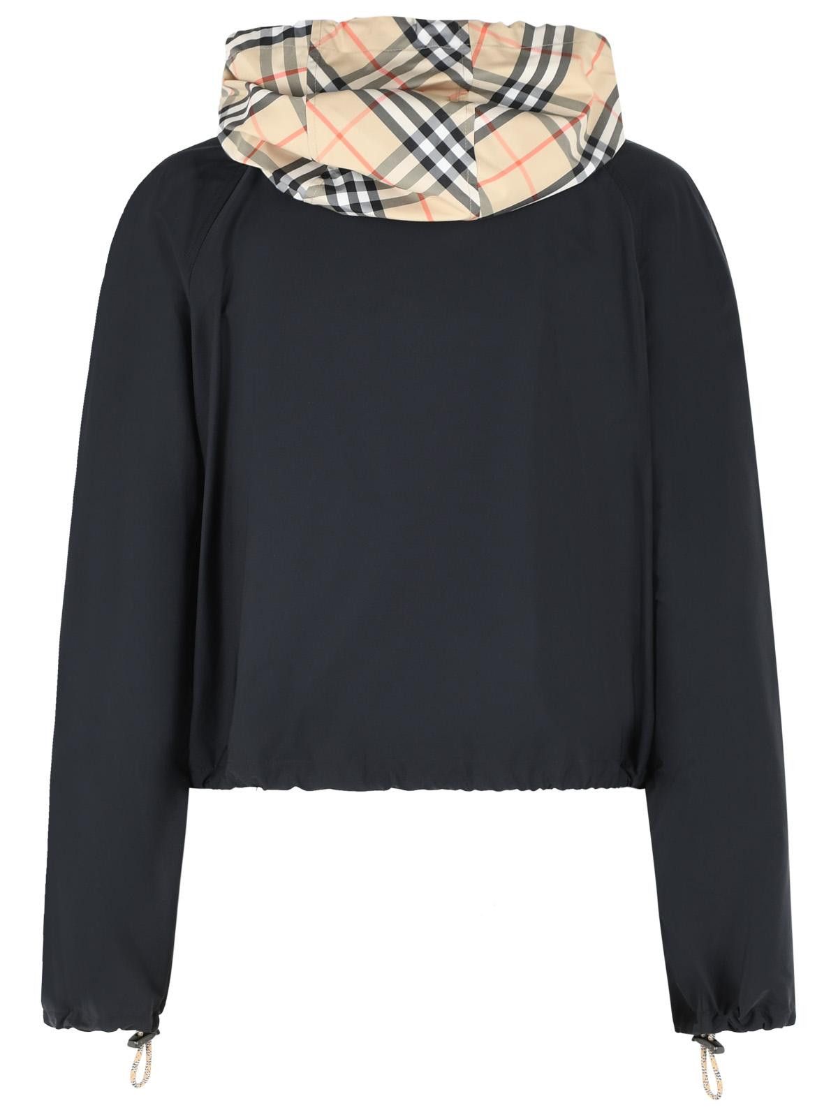 Burberry BURBERRY Cropped 'Newcott' Black Polyamide Hooded Jacket Size M / US 6-8 / IT 42-44 - 3 Thumbnail