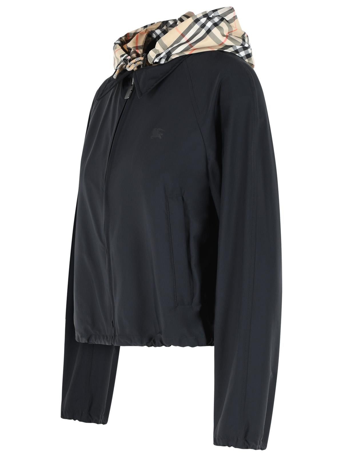 Burberry BURBERRY Cropped 'Newcott' Black Polyamide Hooded Jacket Size M / US 6-8 / IT 42-44 - 2 Thumbnail