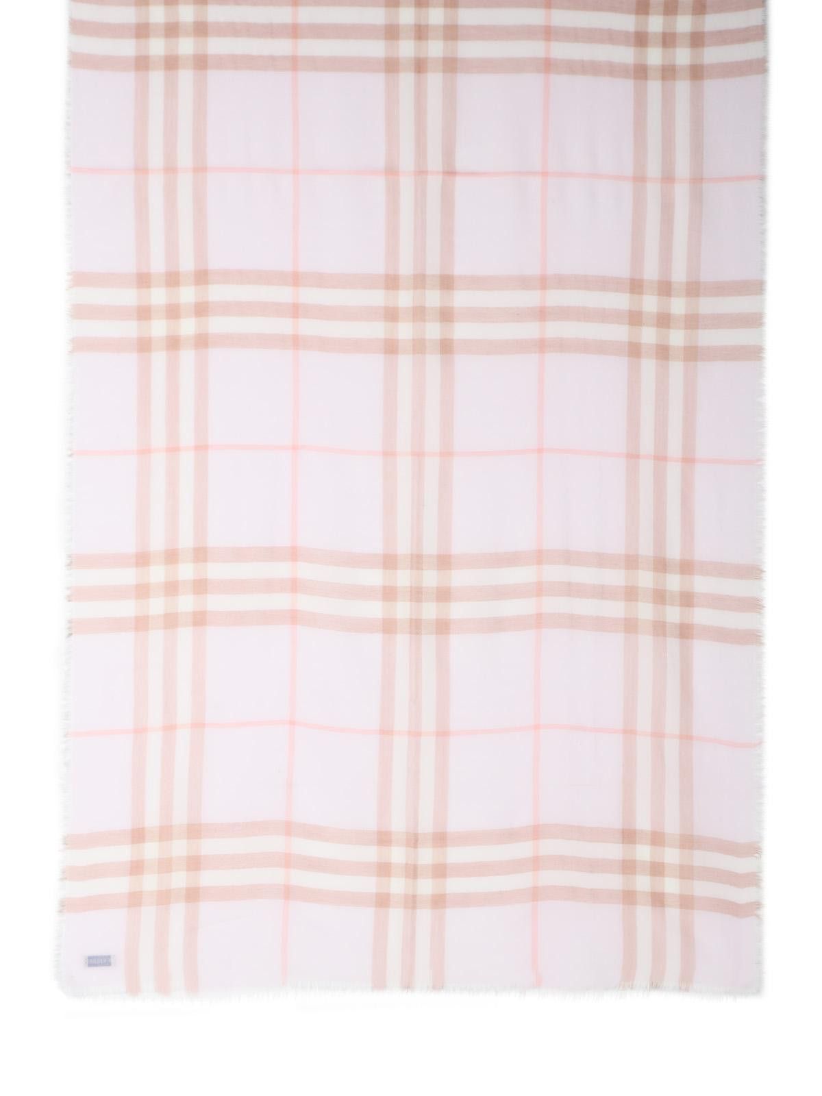 Burberry BURBERRY Wide Scarf In Quartz Pink 'Check' Wool Size ONE SIZE - 2 Thumbnail