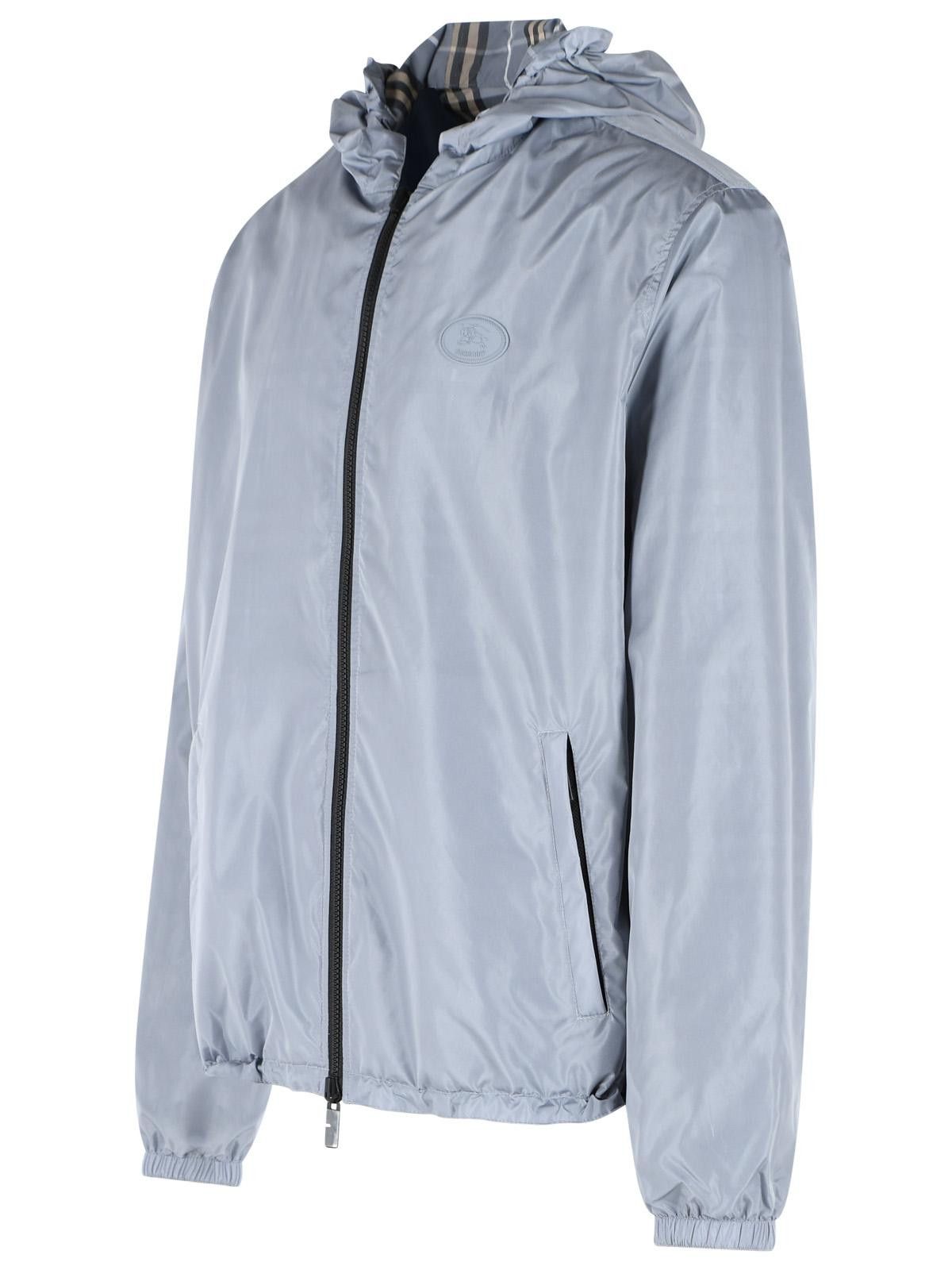 Burberry BURBERRY Blue Wave Polyester 'Newport Check' Reversible Hooded Jacket Size US L / EU 52-54 / 3 - 5 Thumbnail