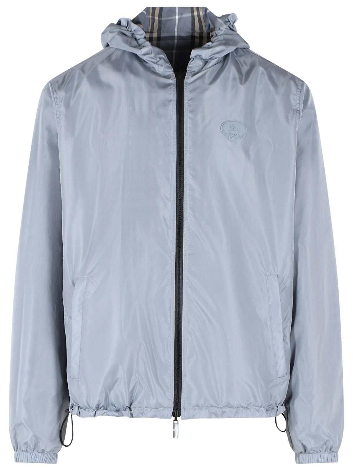 Burberry BURBERRY Blue Wave Polyester 'Newport Check' Reversible Hooded Jacket Size US L / EU 52-54 / 3 - 4 Thumbnail