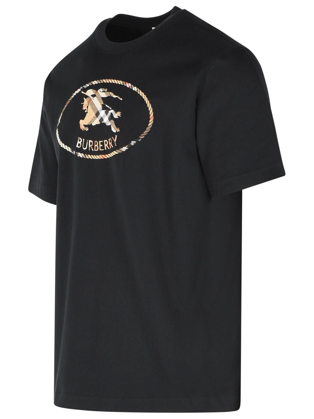Burberry BURBERRY 'Seth' Black Cotton T-Shirt Size US M / EU 48-50 / 2 - 2 Thumbnail