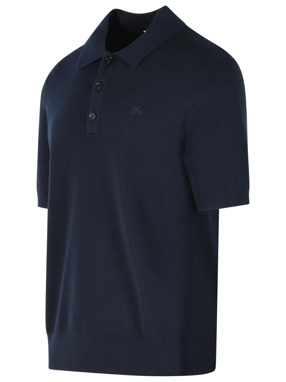 Burberry BURBERRY 'Marcus' Navy Cashmere Polo Shirt Size US M / EU 48-50 / 2 - 2 Thumbnail
