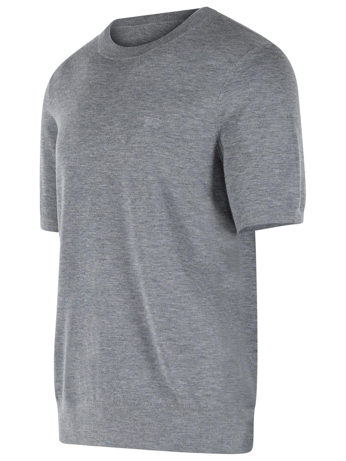 Burberry BURBERRY 'Tom' Grey Cashmere T-Shirt Size US L / EU 52-54 / 3 - 2 Thumbnail