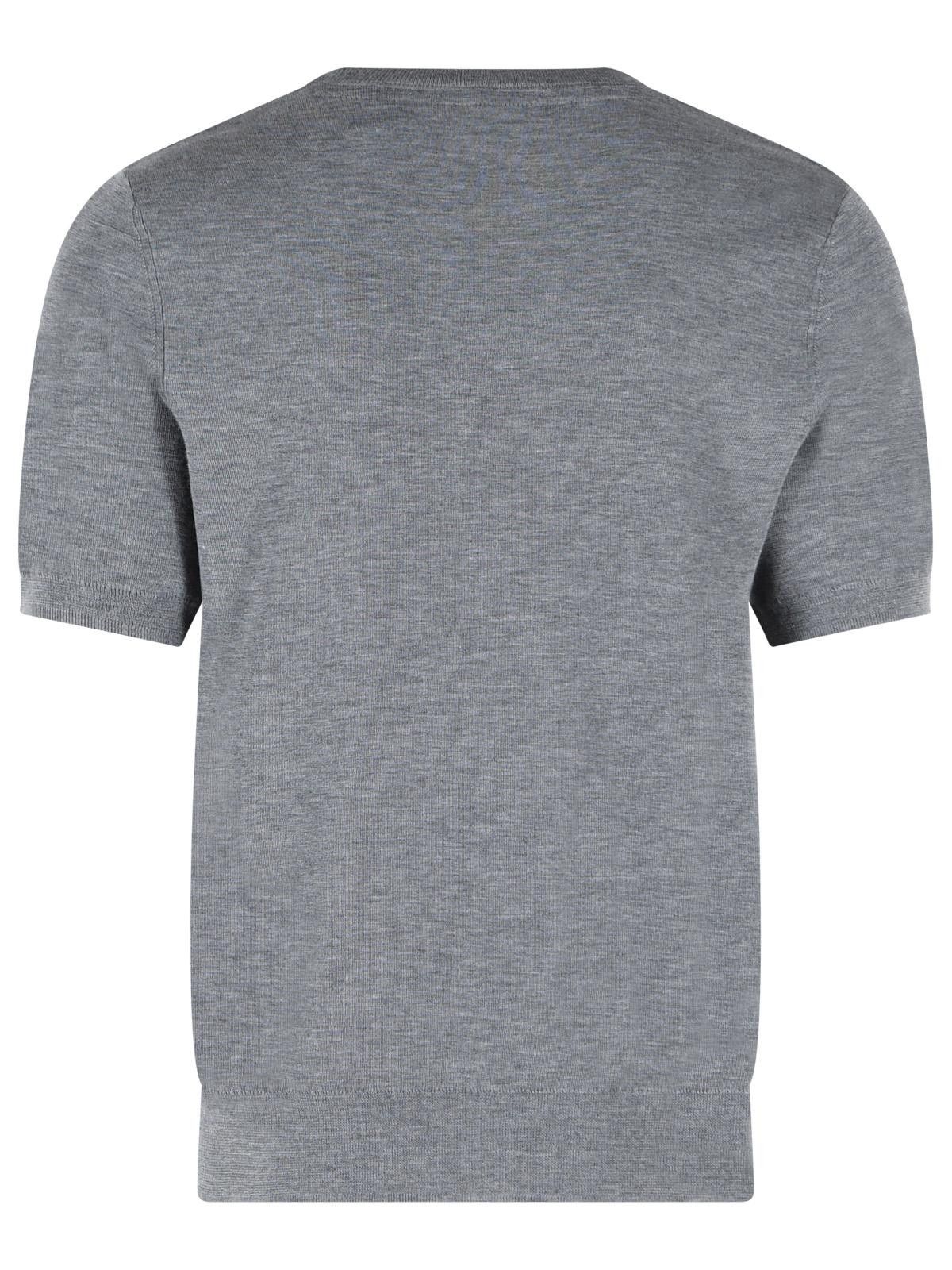Burberry BURBERRY 'Tom' Grey Cashmere T-Shirt Size US L / EU 52-54 / 3 - 3 Thumbnail