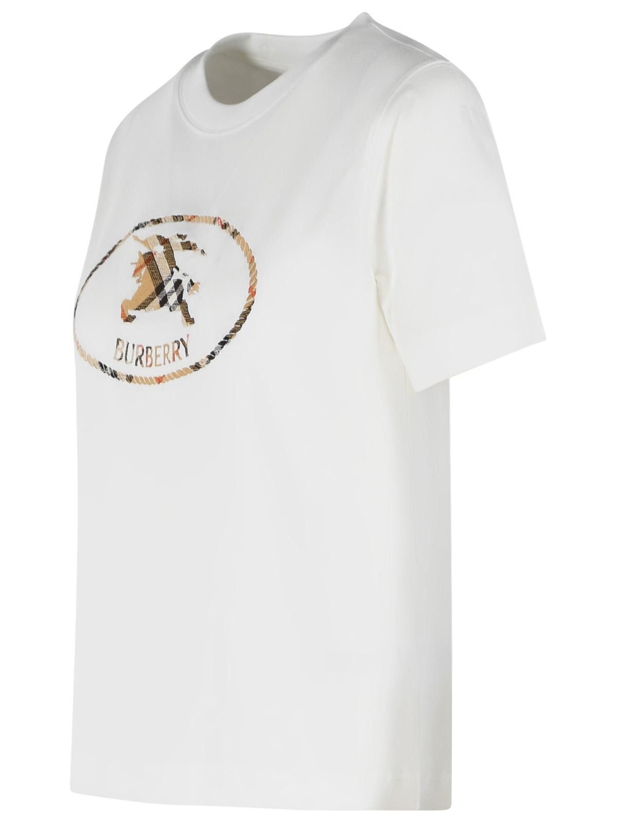 Burberry BURBERRY 'Frankie' White Cotton T-Shirt Size S / US 4 / IT 40 - 2 Thumbnail