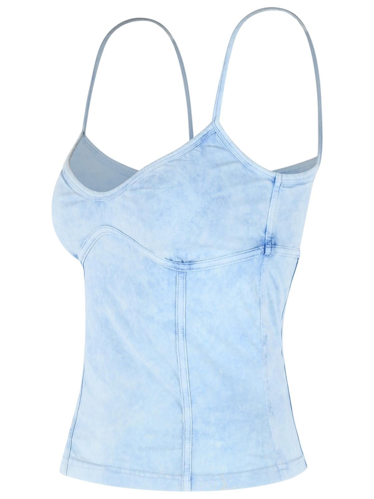 Diesel DIESEL 'Ony' Light Blue Stretch Cotton Tank Top Size S / US 4 / IT 40 - 2 Thumbnail