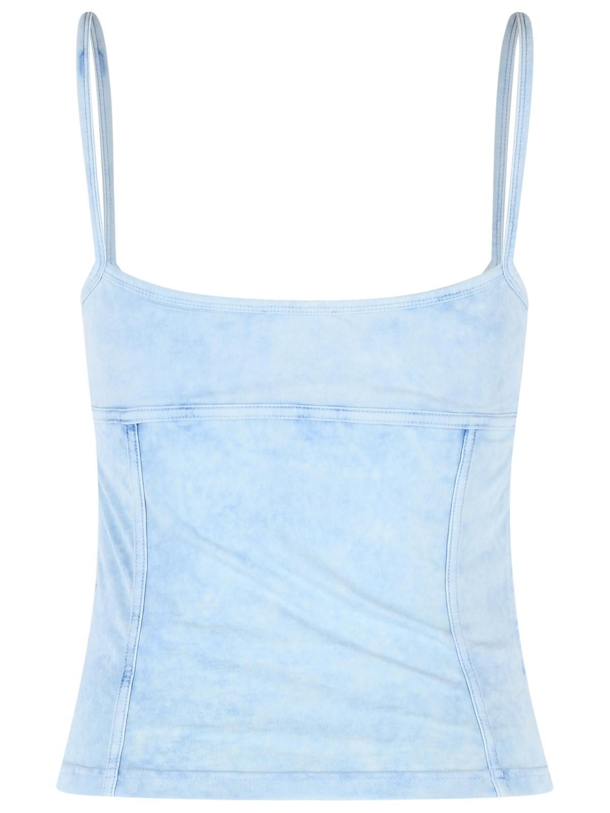 Diesel DIESEL 'Ony' Light Blue Stretch Cotton Tank Top Size S / US 4 / IT 40 - 3 Thumbnail