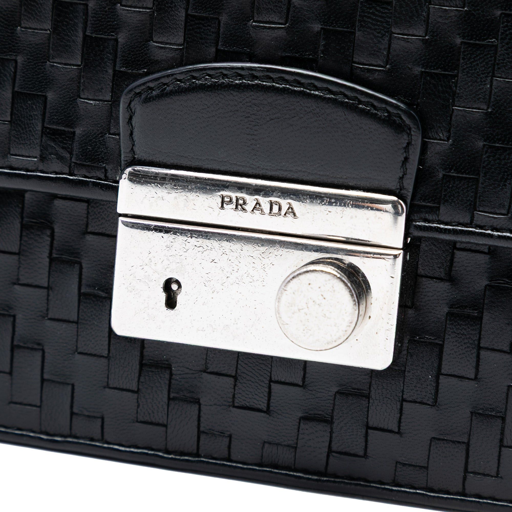 Prada Woven Madras Leather Chain Flap Bag Size ONE SIZE - 5 Thumbnail