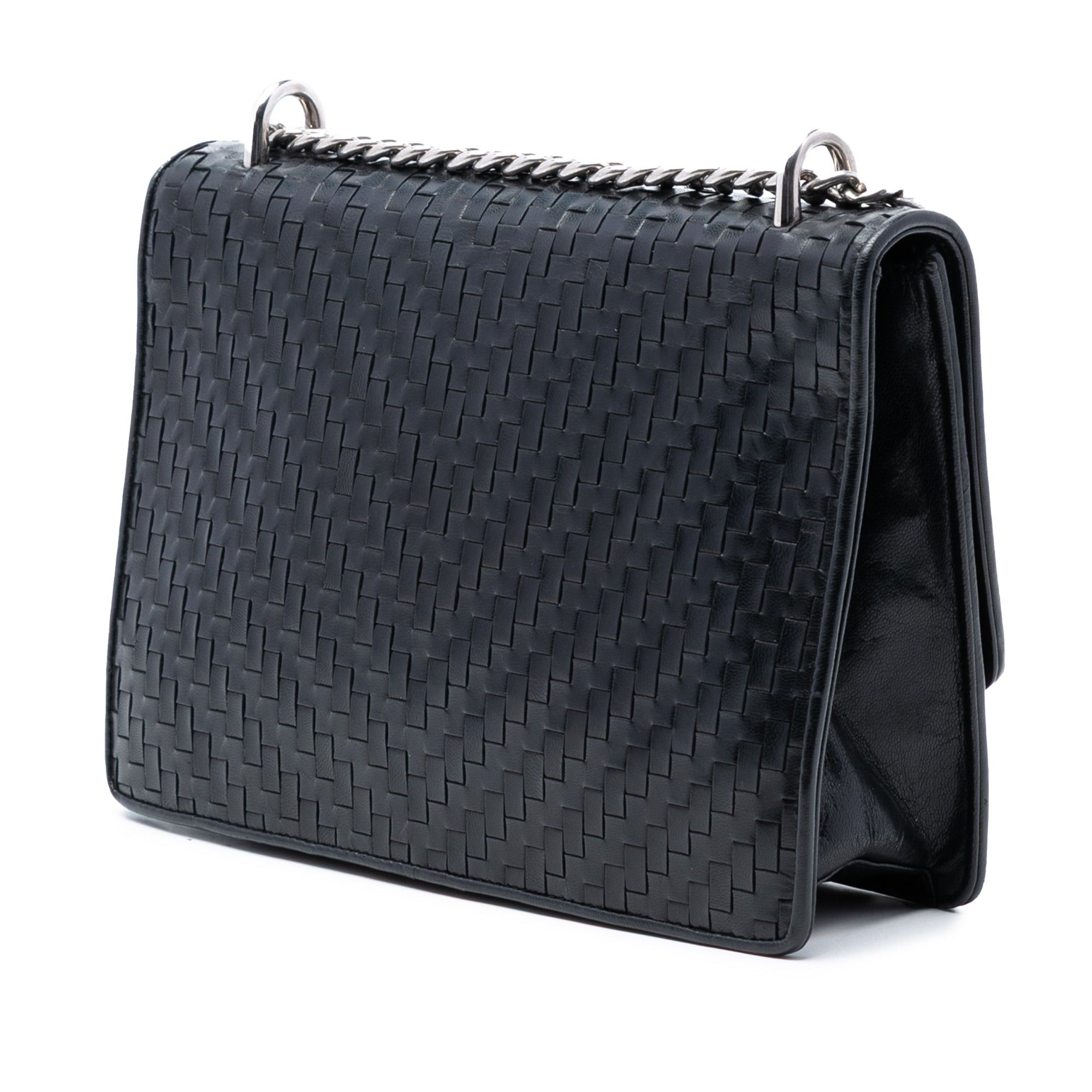 Prada Woven Madras Leather Chain Flap Bag Size ONE SIZE - 2 Thumbnail