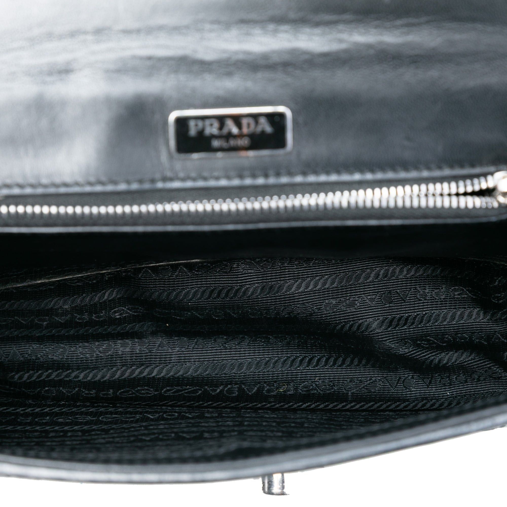 Prada Woven Madras Leather Chain Flap Bag Size ONE SIZE - 4 Thumbnail