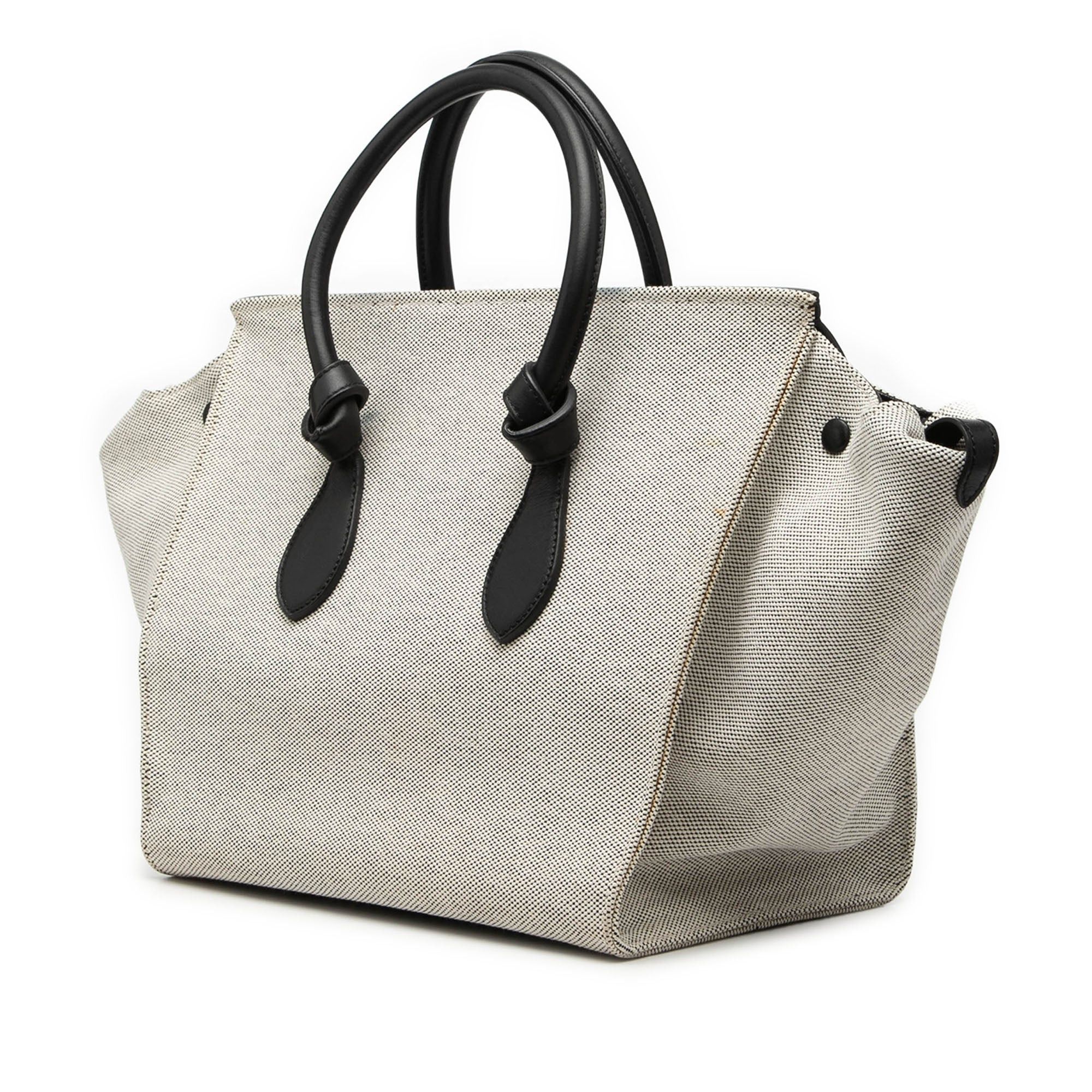 Celine Small Bicolor Canvas and Calfskin Tie Knot Handbag Size ONE SIZE - 2 Thumbnail