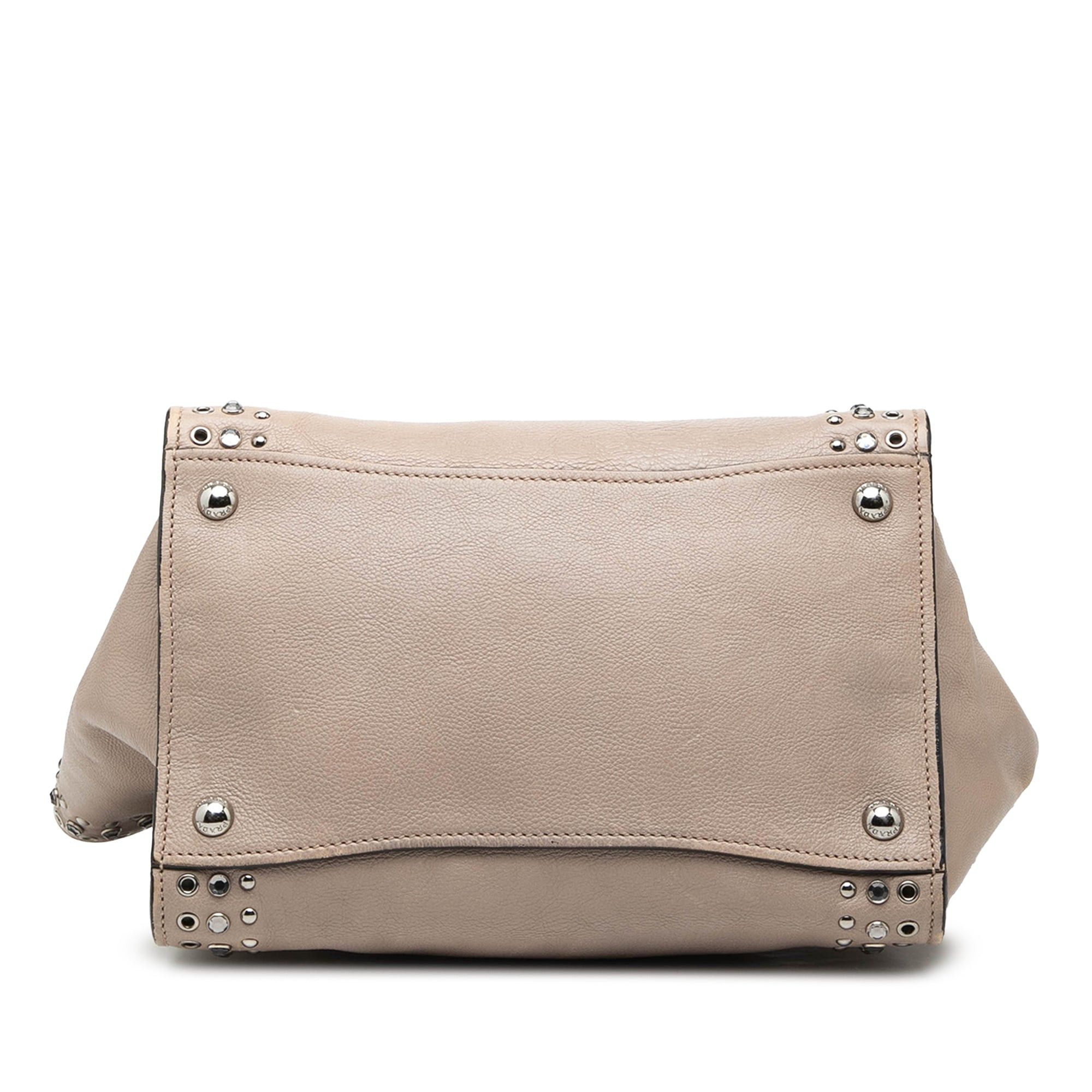 Prada Glace Calf Studded Twin Pocket Satchel Size ONE SIZE - 3 Thumbnail