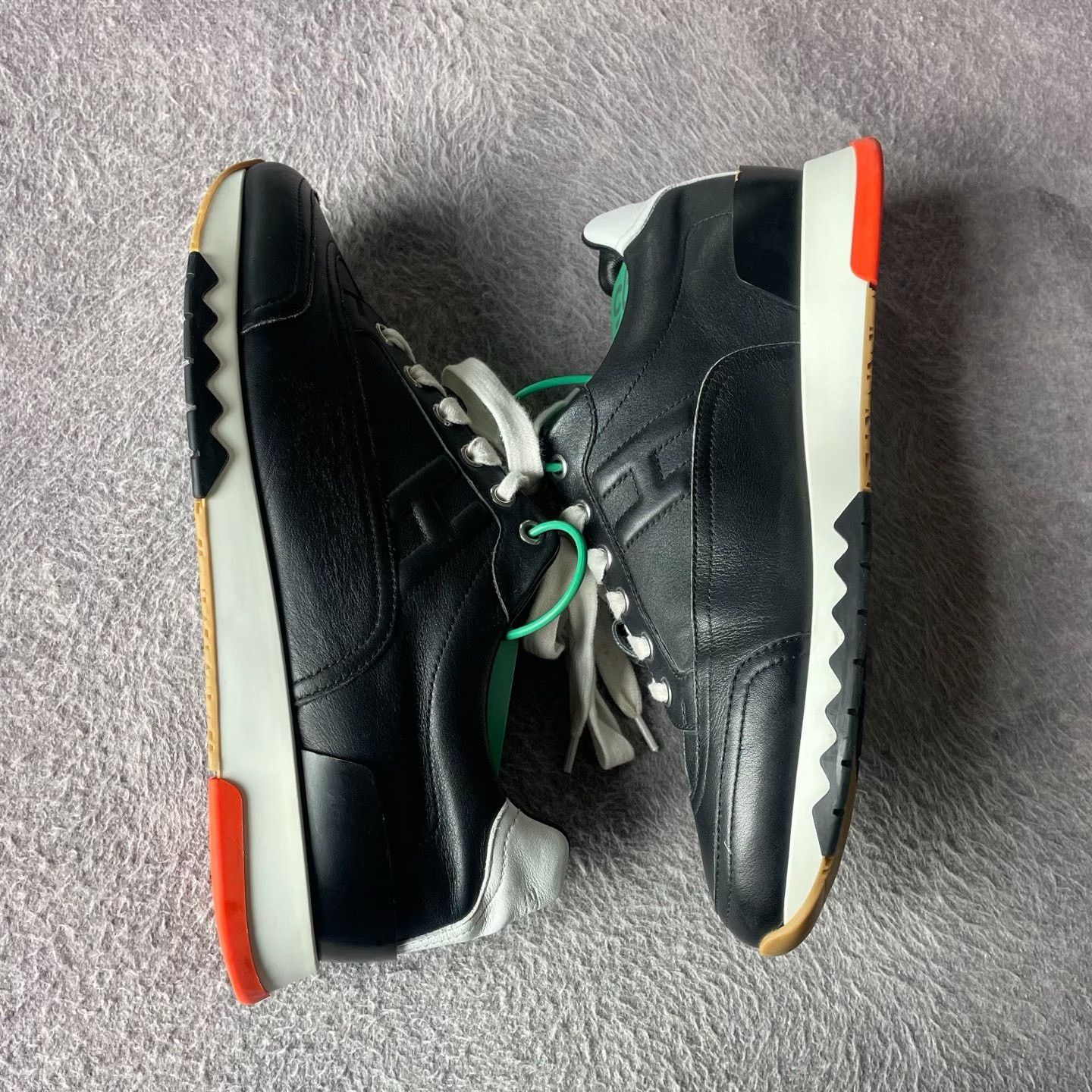 Hermes Hermes Leather Black Lowtop Sneakers 41 Men Size US 8.5 / EU 41-42 - 7 Thumbnail