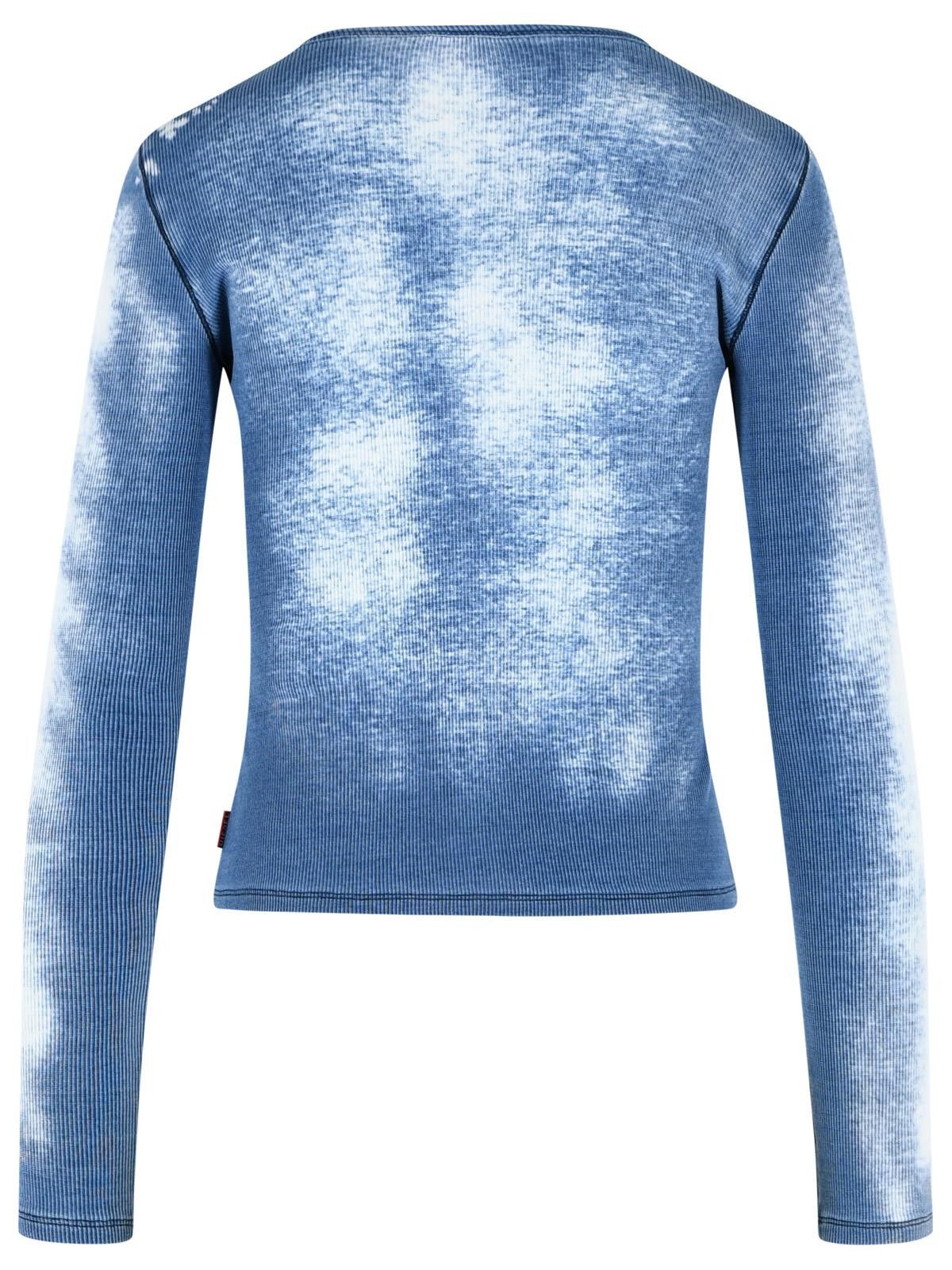 Diesel DIESEL 'Gabriel' Light Blue Stretch Cotton T-Shirt Size M / US 6-8 / IT 42-44 - 3 Thumbnail