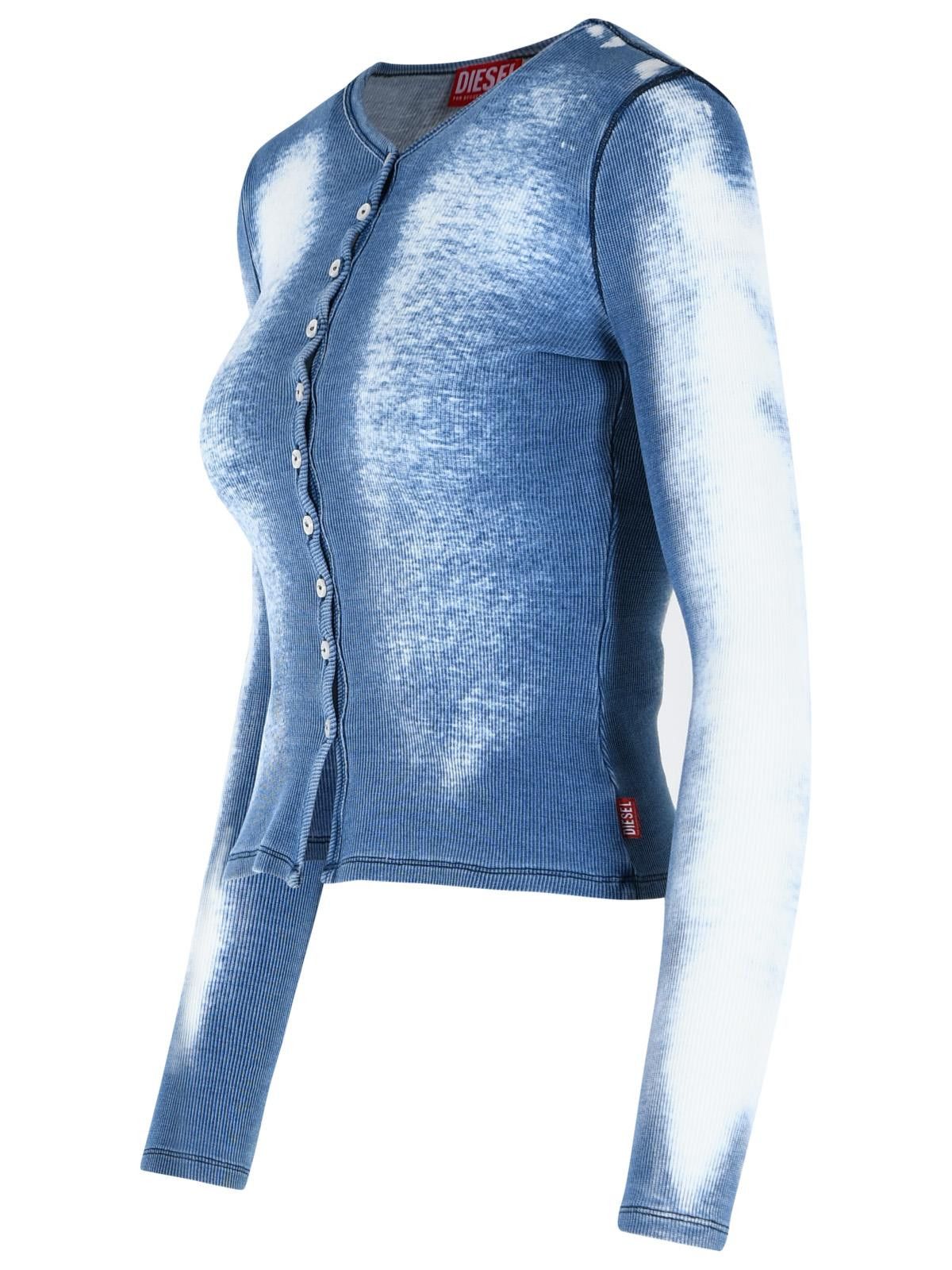 Diesel DIESEL 'Gabriel' Light Blue Stretch Cotton T-Shirt Size M / US 6-8 / IT 42-44 - 2 Thumbnail