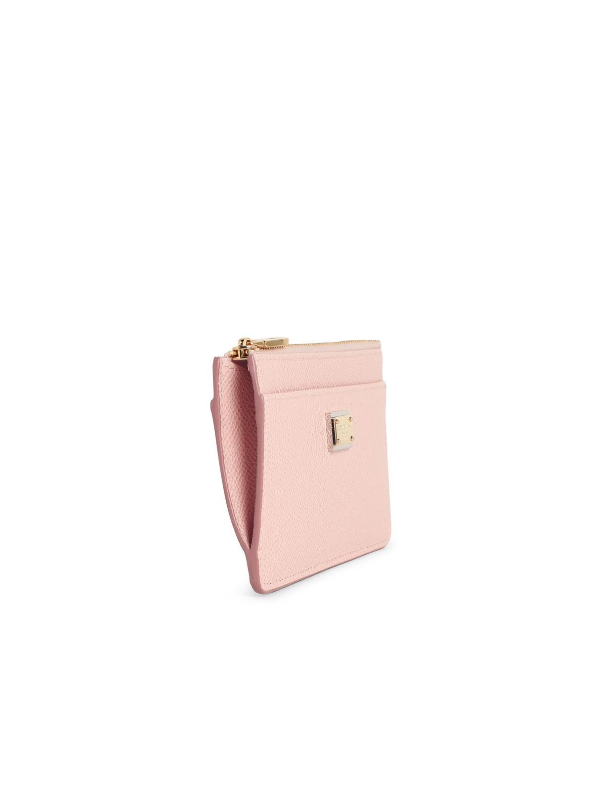 Dolce & Gabbana DOLCE & GABBANA 'Dauphine' Pink Calf Leather Card Holder Size ONE SIZE - 2 Thumbnail