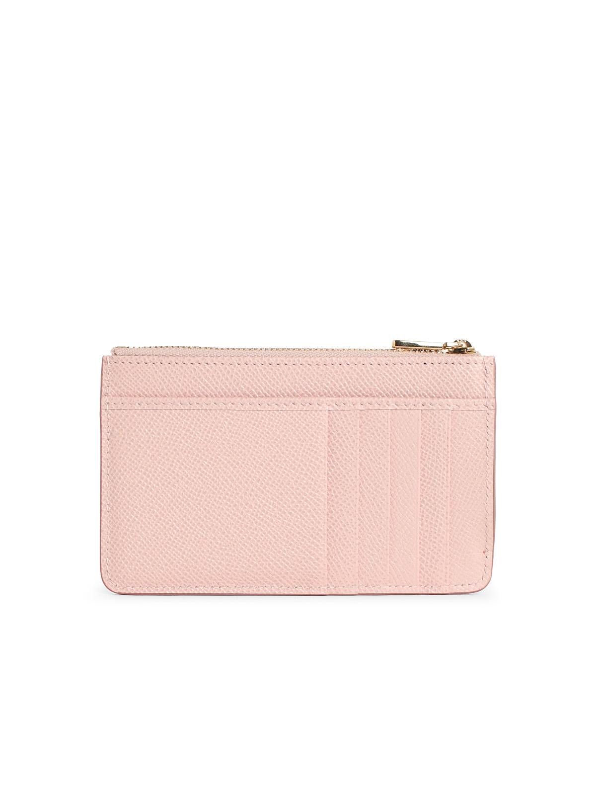 Dolce & Gabbana DOLCE & GABBANA 'Dauphine' Pink Calf Leather Card Holder Size ONE SIZE - 3 Thumbnail