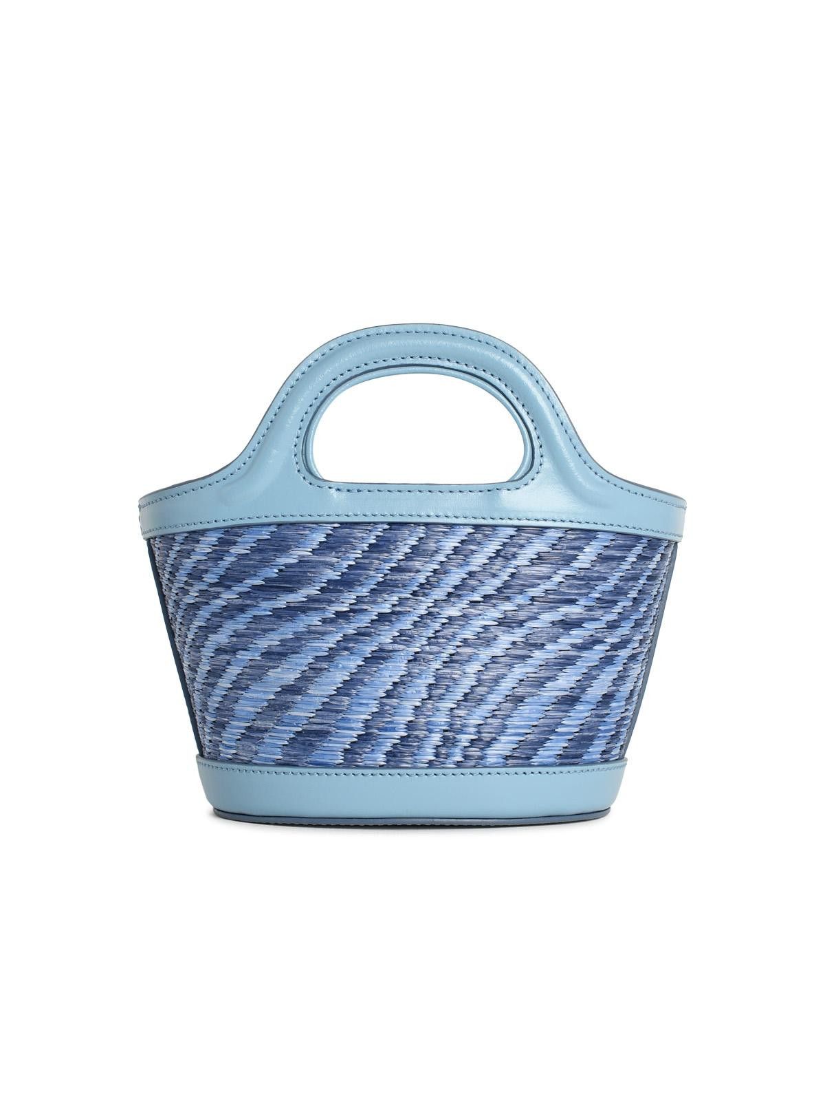Marni MARNI Micro 'Tropicalia' Bag In Light Blue Leather And Raffia-Effect Fabric Size ONE SIZE - 3 Thumbnail