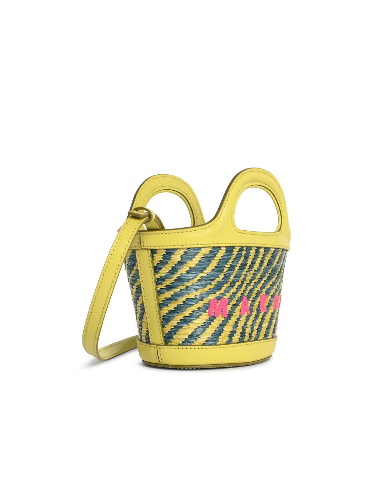 Marni MARNI Micro 'Tropicalia' Bag In Green Leather And Raffia-Effect Fabric Size ONE SIZE - 2 Thumbnail