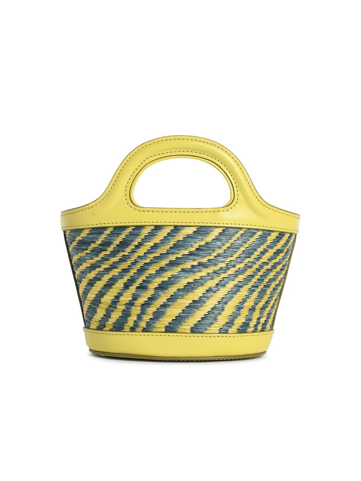 Marni MARNI Micro 'Tropicalia' Bag In Green Leather And Raffia-Effect Fabric Size ONE SIZE - 3 Thumbnail